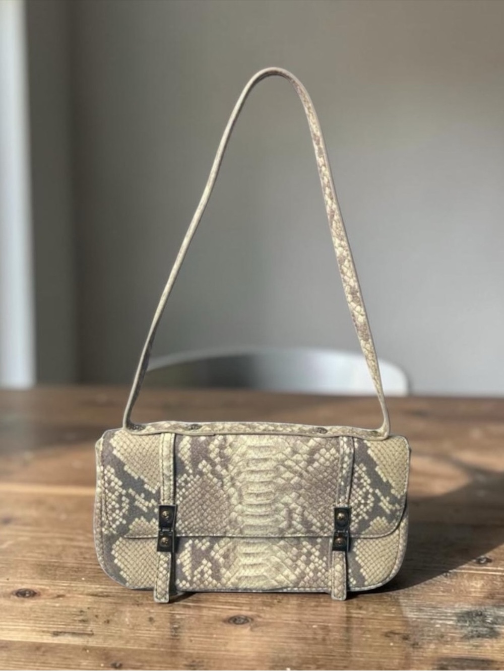 Henri Bendel Modern Icons Snake Shoulder Bag-Print Shoulder Bag in Neutral Taupe